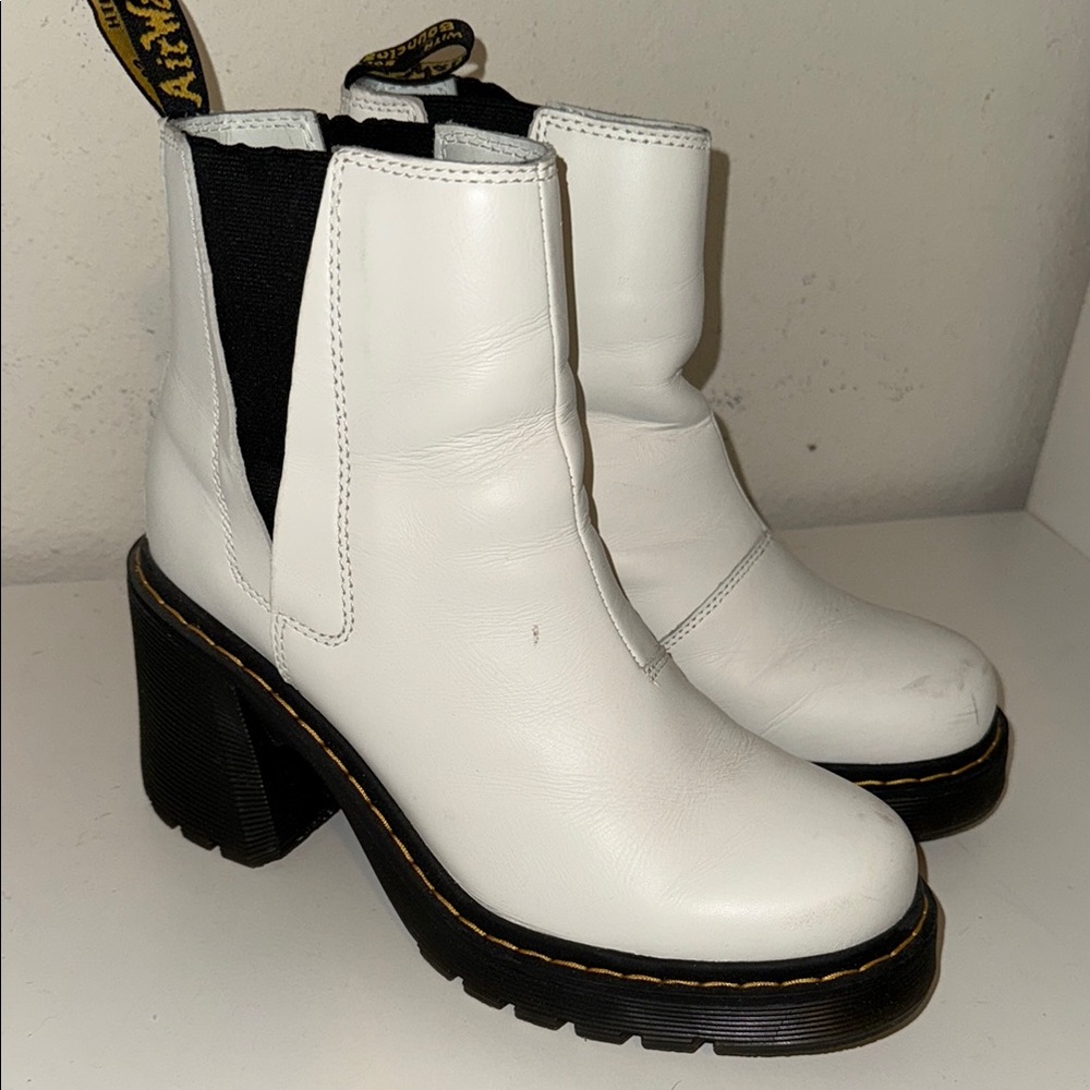 White Leather Dr. Martens Spence boot